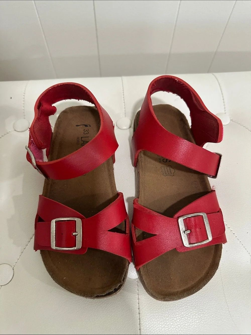 Children's Red Buckle Strap Sandals for Everyday Play